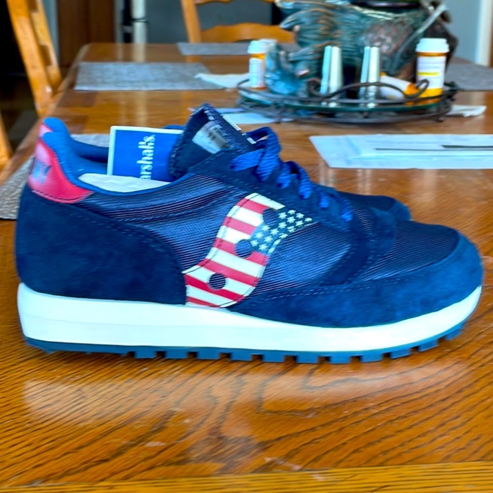 Brand new size 8.5 women’s limited edition Patriotic Sauconys.
